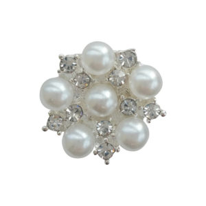 Haarnadel Strass, Perle Silberfarben