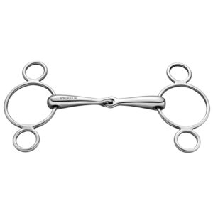 SPRENGER 3-Ring Gebiss, einfach gebrochen 18 mm Springkandare Wien - Edelstahl rostfrei